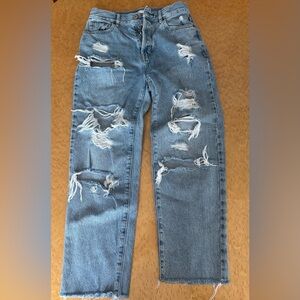 Pacsun high rise cropped distressed jeans